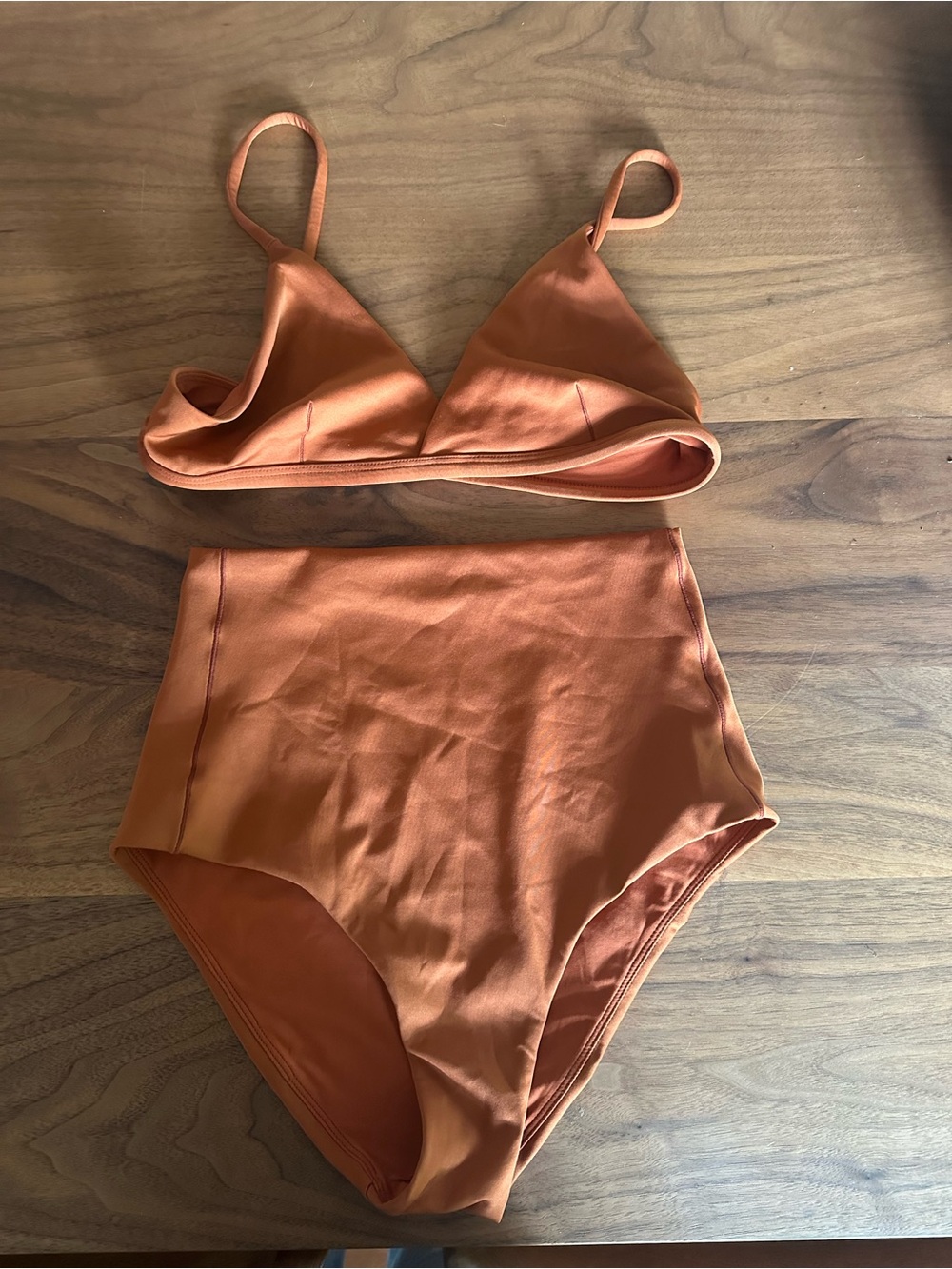 Left On Friday Bronze High-Waist Bikini Set